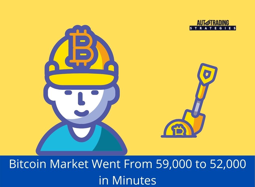 Bitcoin Market Went From 59,000 to 52,000 in Minutes